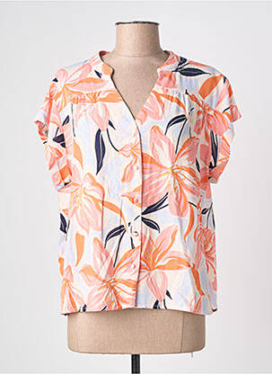 Chemisier manches courtes manches courtes orange IKOONE&BIANKA femme