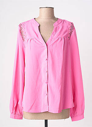 Chemisier coupe cintrée manches longues rose EXQUISS'S femme