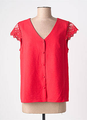 Chemisier manches courtes manches courtes rouge EMMA ELLA femme