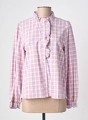 Chemisier coupe cintrée manches longues violet KILKY femme