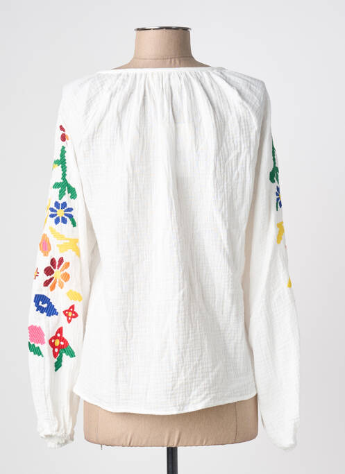 Blouse col rond manches longues blanc JUBYLEE femme