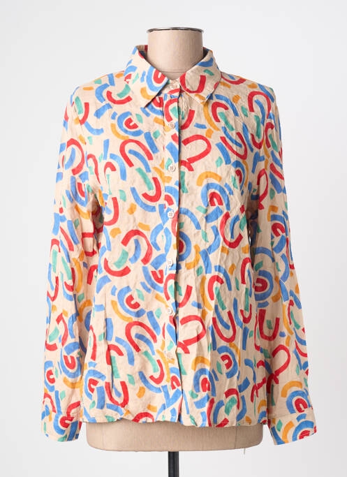 Chemisier coupe cintrée manches longues beige JUBYLEE femme