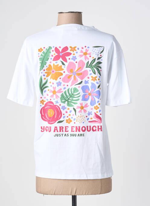 T-shirt sérigraphie floquée manches courtes blanc JS MILLENIUM femme