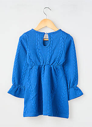 Robe courte maille fine manches longues bleu FANNY LOOK fille