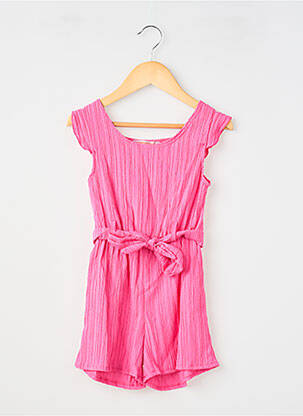 Combishort col rond manches courtes rose P'TIT MÔME fille