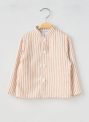 Chemise manches longues imprimé rayures beige P'TIT MÔME garçon