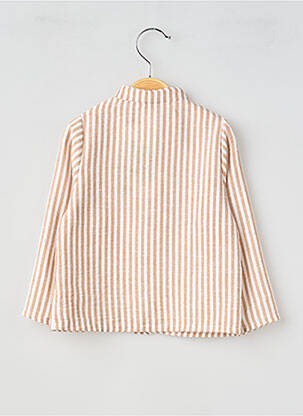 Chemise manches longues imprimé rayures beige P'TIT MÔME garçon