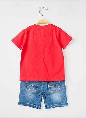 Ensemble short sérigraphie floquée rouge BABY BOL garçon
