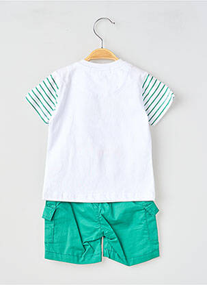 Ensemble short sérigraphie floquée vert BABY BOL garçon