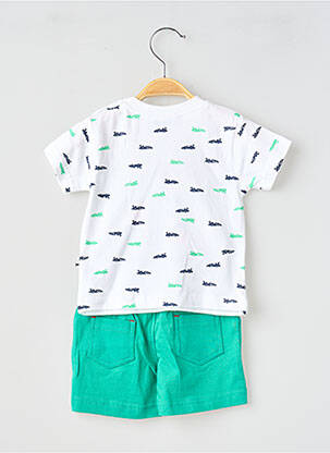 Ensemble short sérigraphie floquée vert BABY BOL garçon