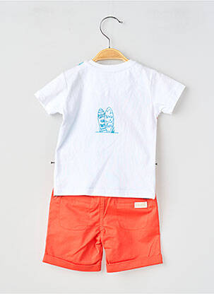 Ensemble short sérigraphie floquée orange BABY BOL garçon