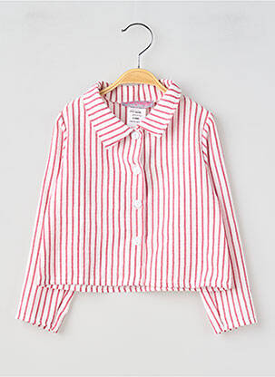 Chemisier coupe droite manches longues rose P'TIT MÔME fille