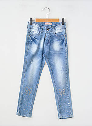 Jeans coupe slim effet usé délavé taille ajustable bleu MAGIC GIRL fille
