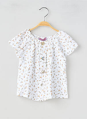 Top imprimé fantaisie manches courtes blanc P'TIT MÔME fille