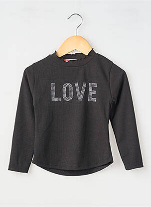 T-shirt coupe droite manches longues noir P'TIT MÔME fille
