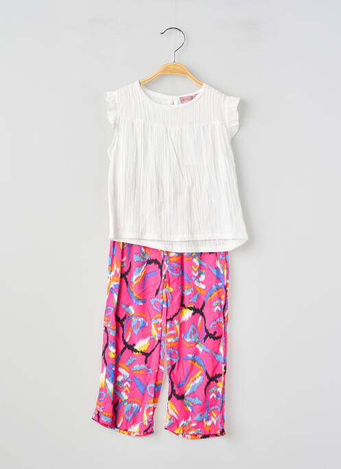 Ensemble pantalon coupe droite blanc P'TIT MÔME fille