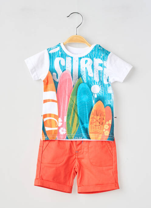 Ensemble short coupe droite orange BABY BOL garcon