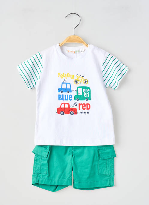 Ensemble short coupe droite vert BABY BOL garcon