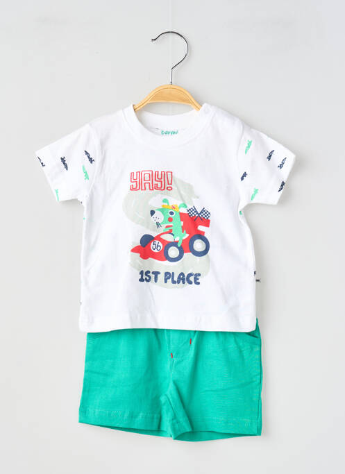Ensemble short coupe droite vert BABY BOL garcon