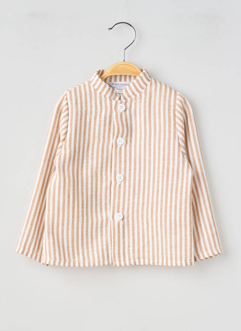Chemise manches longues imprimé rayures beige P'TIT MÔME garcon