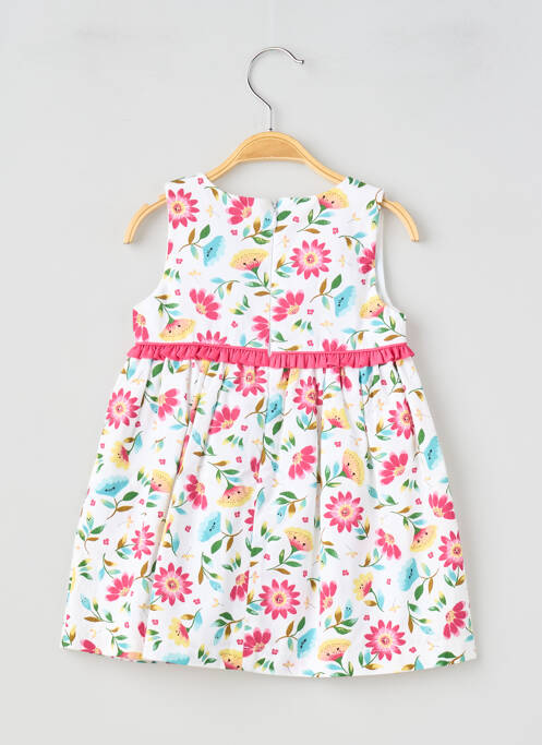Robe courte tissage popeline sans manche blanc BABY BOL fille