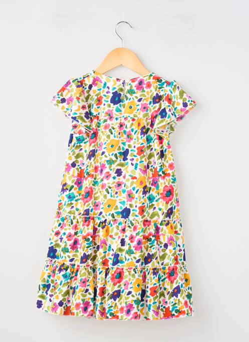 Robe courte tissage popeline manches courtes blanc P'TIT MÔME fille