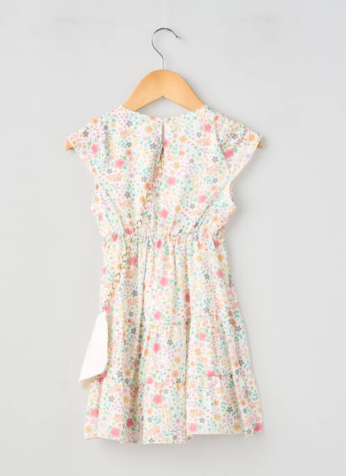 Robe courte tissage popeline manches courtes blanc P'TIT MÔME fille