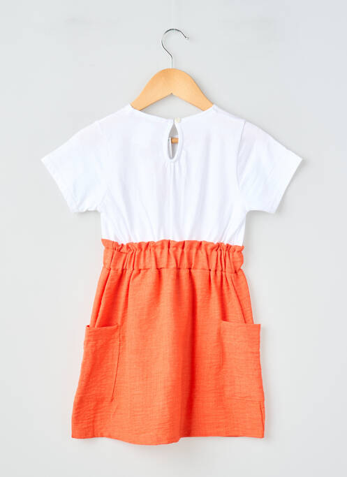 Robe courte manches courtes manches courtes orange P'TIT MÔME fille