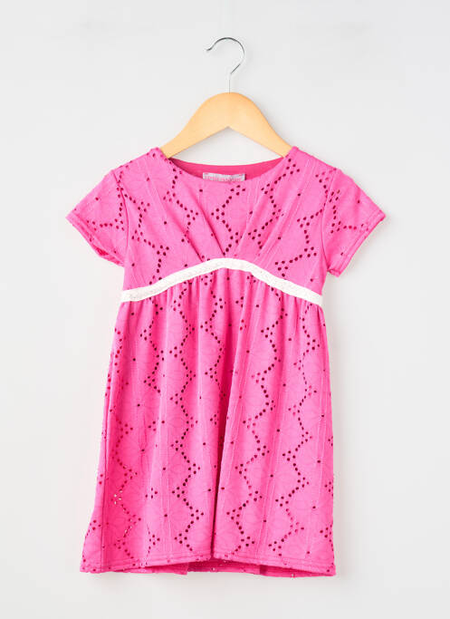 Robe courte doublure manches courtes rose P'TIT MÔME fille