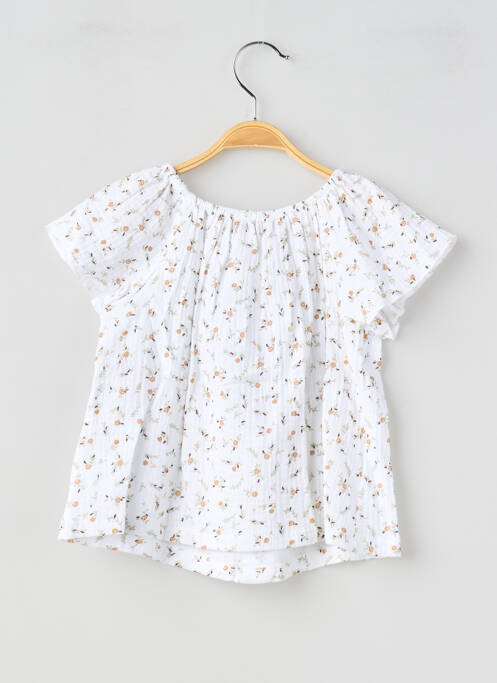 Top imprimé fantaisie manches courtes blanc P'TIT MÔME fille