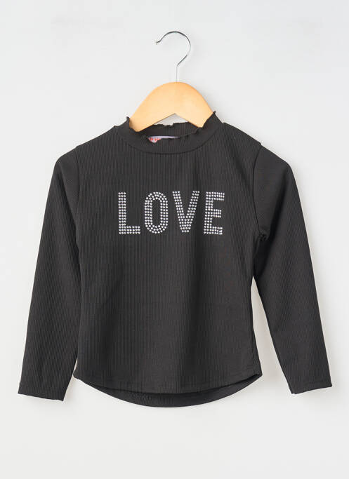 T-shirt coupe droite manches longues noir P'TIT MÔME fille