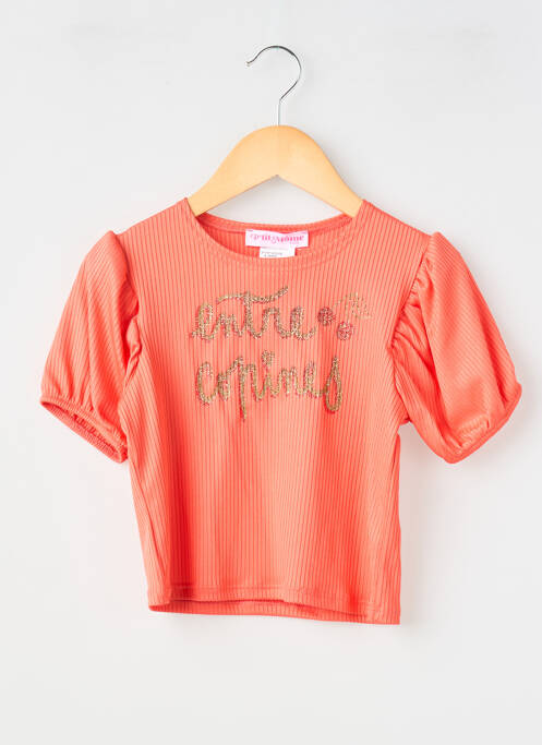 T-shirt coupe cintrée manches courtes orange P'TIT MÔME fille