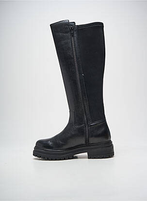 Bottes tissage satiné talon de 4 à 6cm noir REQINS femme