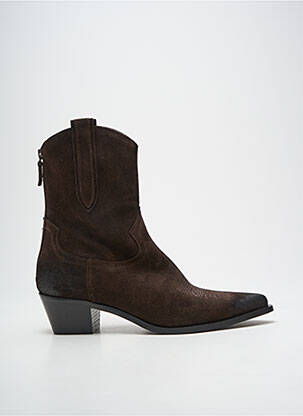 Bottines/boots nubuck talon de 4 à 6cm marron SEMERDJIAN femme
