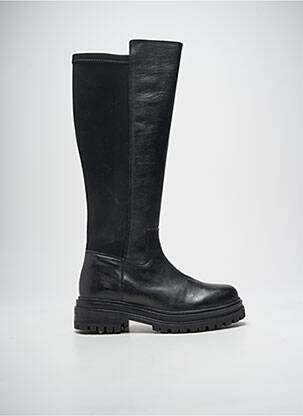 Bottes tissage satiné talon de 4 à 6cm noir REQINS femme