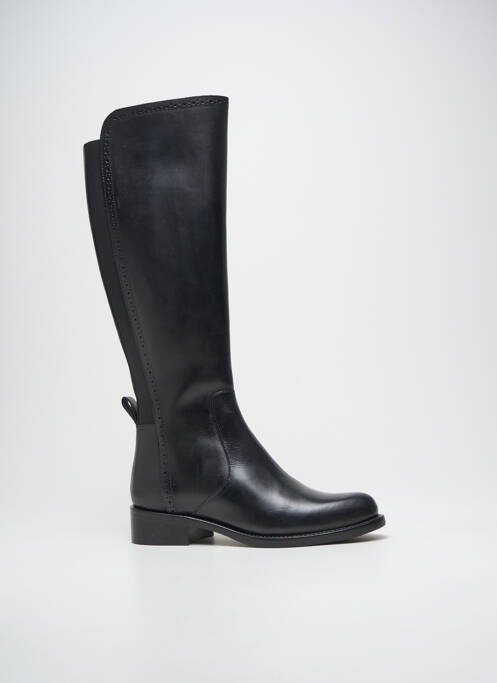 Bottes matière lisse talon plat jusqu'à 3cm noir MYMA femme
