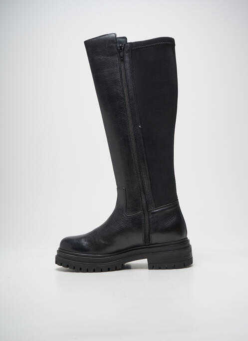 Bottes tissage satiné talon de 4 à 6cm noir REQINS femme