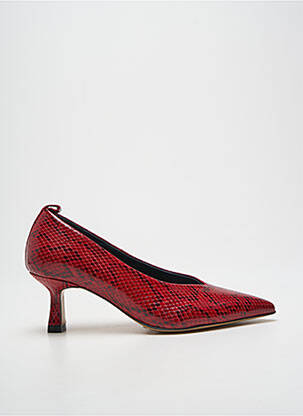 Escarpins tissage satiné talon de 4 à 6cm rouge REQINS femme