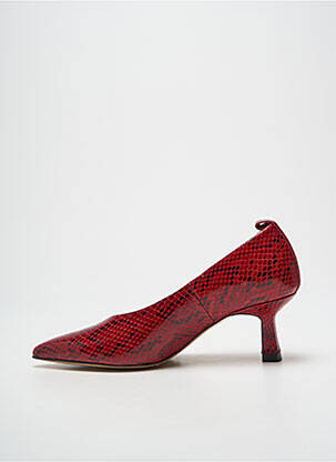 Escarpins tissage satiné talon de 4 à 6cm rouge REQINS femme