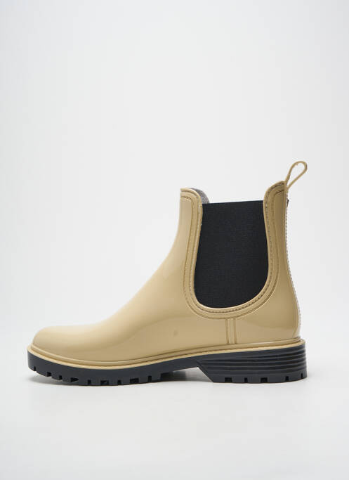 Bottines/boots tissage satiné talon plat jusqu'à 3cm beige VERBENAS femme