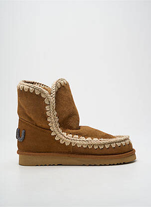 Bottines/boots fourrée talon plat jusqu'à 3cm marron MOU femme