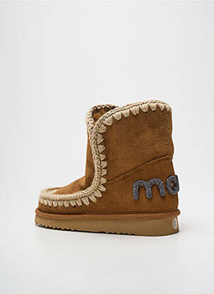 Bottines/boots fourrée talon plat jusqu'à 3cm marron MOU femme