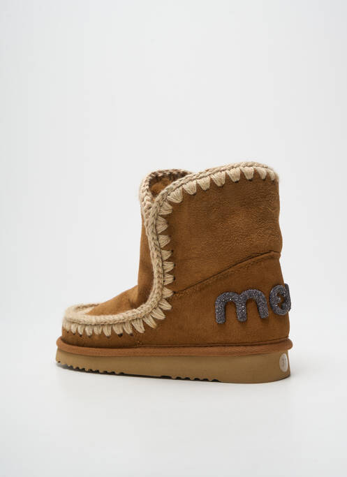 Bottines/boots tissage satiné talon plat jusqu'à 3cm marron MOU femme