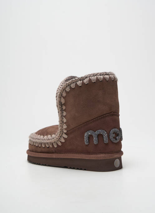 Bottines/boots tissage satiné talon plat jusqu'à 3cm marron fonce MOU femme