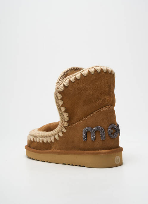 Bottines/boots tissage satiné talon plat jusqu'à 3cm marron clair MOU femme