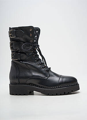 Bottines/boots tissage satiné talon plat jusqu'à 3cm noir COCO ET ABRICOT femme