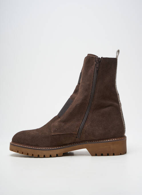 Bottines/boots nubuck talon plat jusqu'à 3cm marron REQINS femme