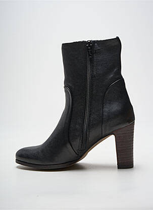 Bottines/boots tissage satiné talon de 7 à 9cm noir ALIWELL femme