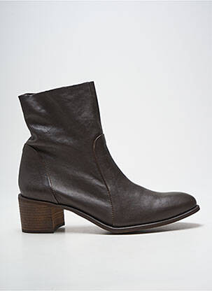 Bottines/boots matière lisse talon de 4 à 6cm marron ALIWELL femme