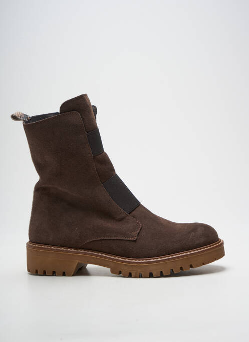 Bottines/boots nubuck talon plat jusqu'à 3cm marron REQINS femme